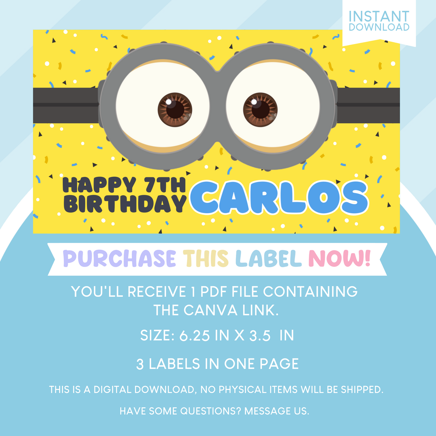 Minions Birthday Party Gable Box