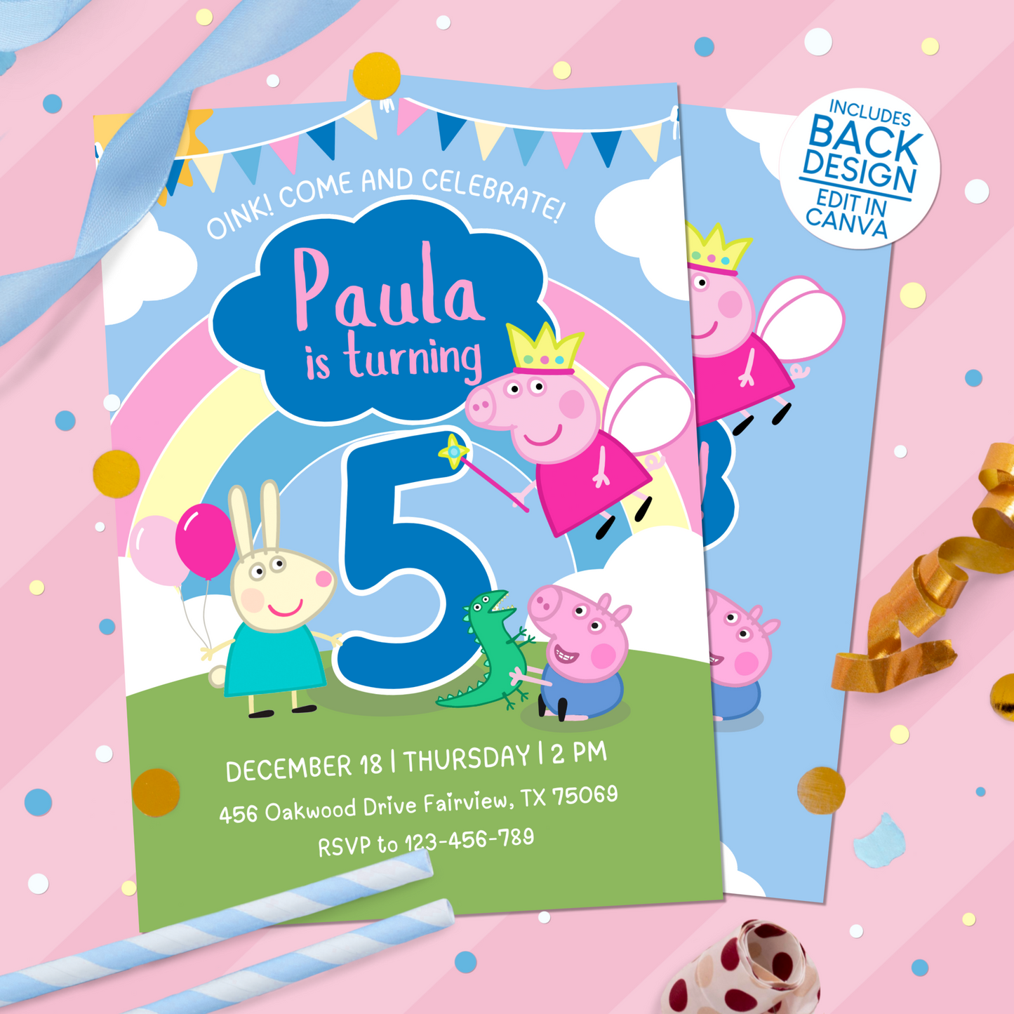 Peppa Pig Birthday Party Invitation