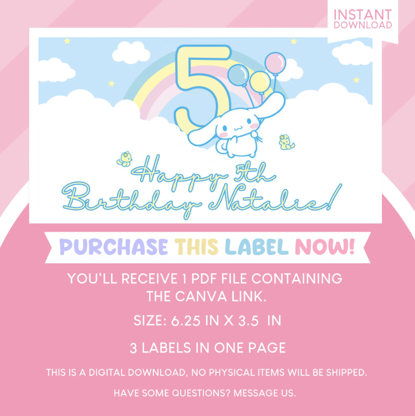 Cinnamoroll Birthday Party Gable Box