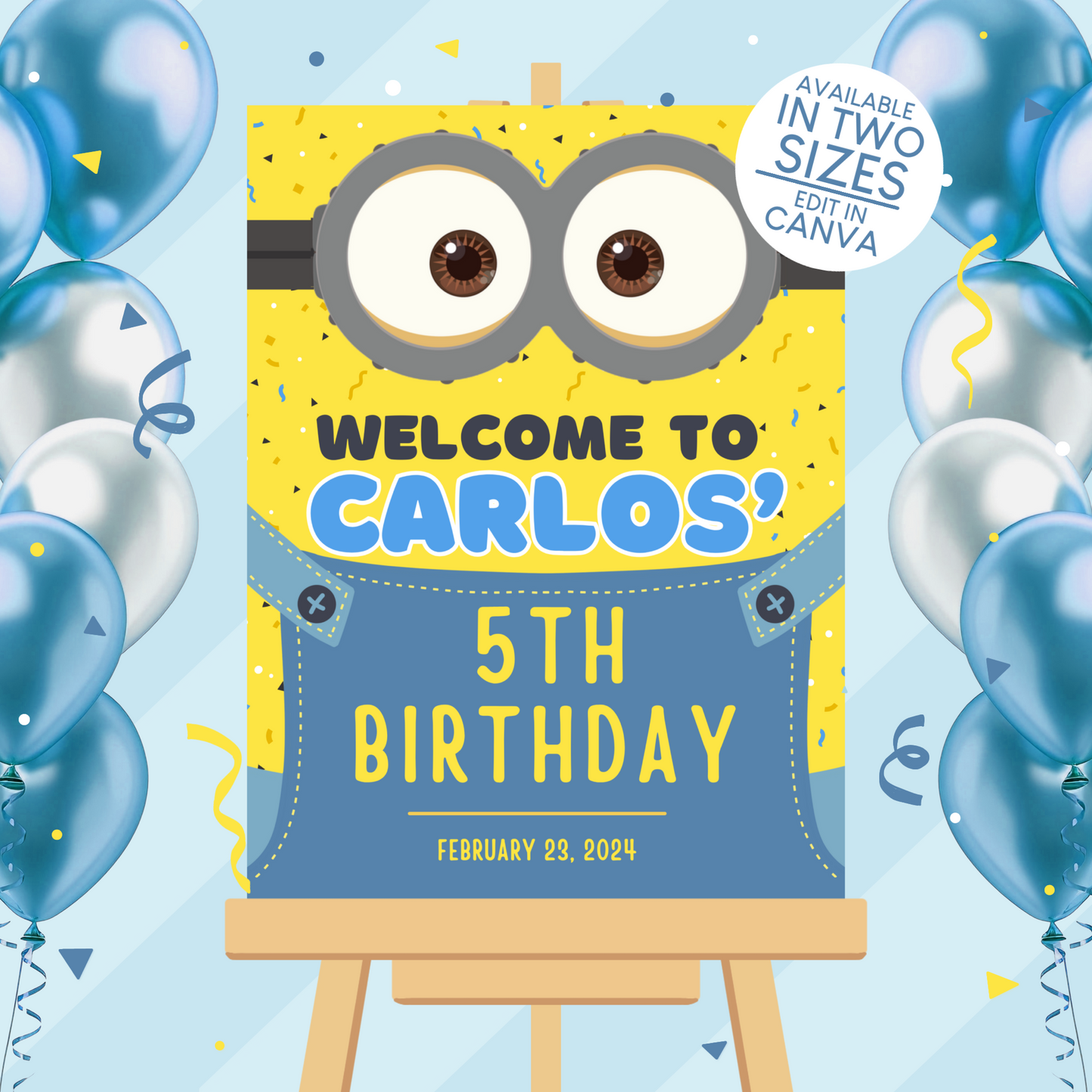Minions Birthday Party Welcome Sign Poster