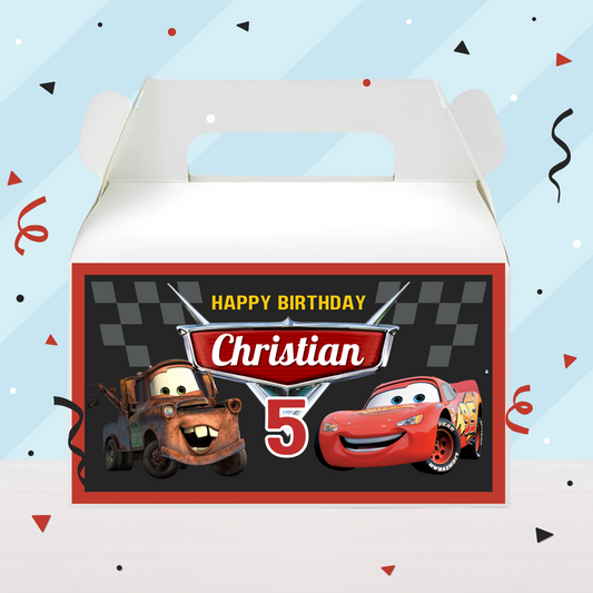 Cars Lightning McQueen Birthday Party Gable Box