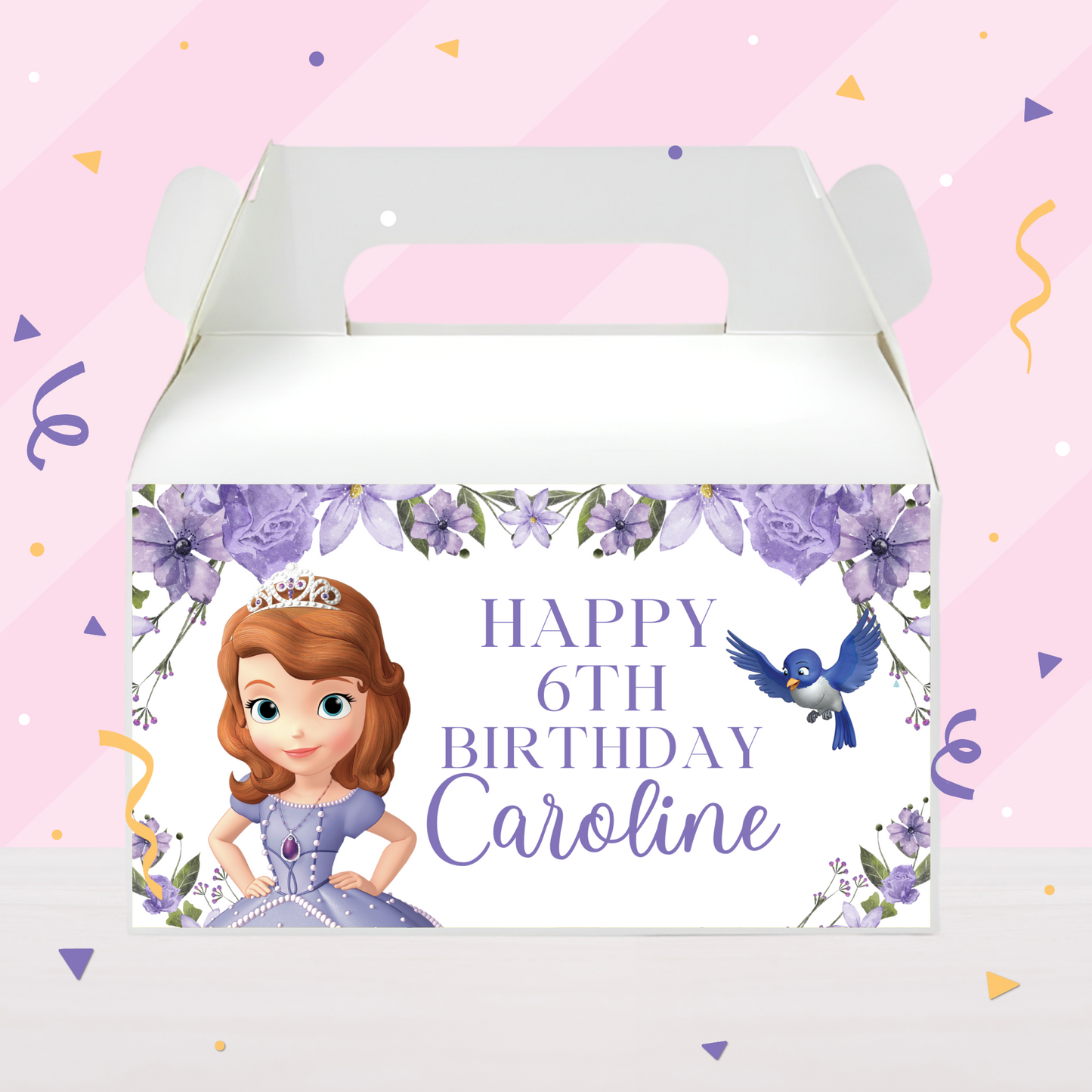 Sofia the First Birthday Party Gable Box