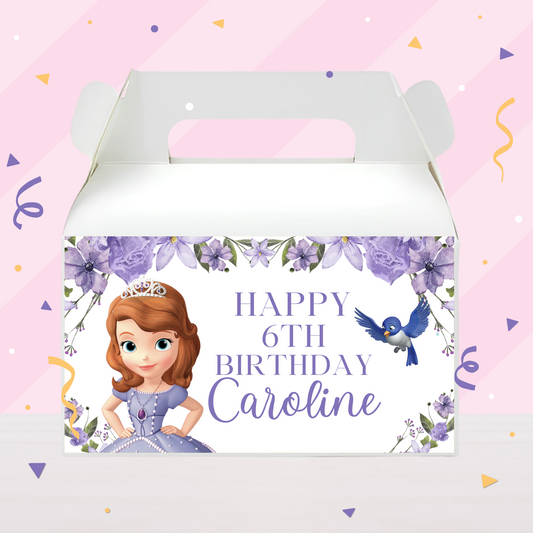 Sofia the First Birthday Party Gable Box