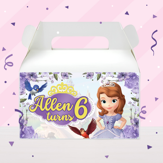 Sofia the First Birthday Party Gable Box
