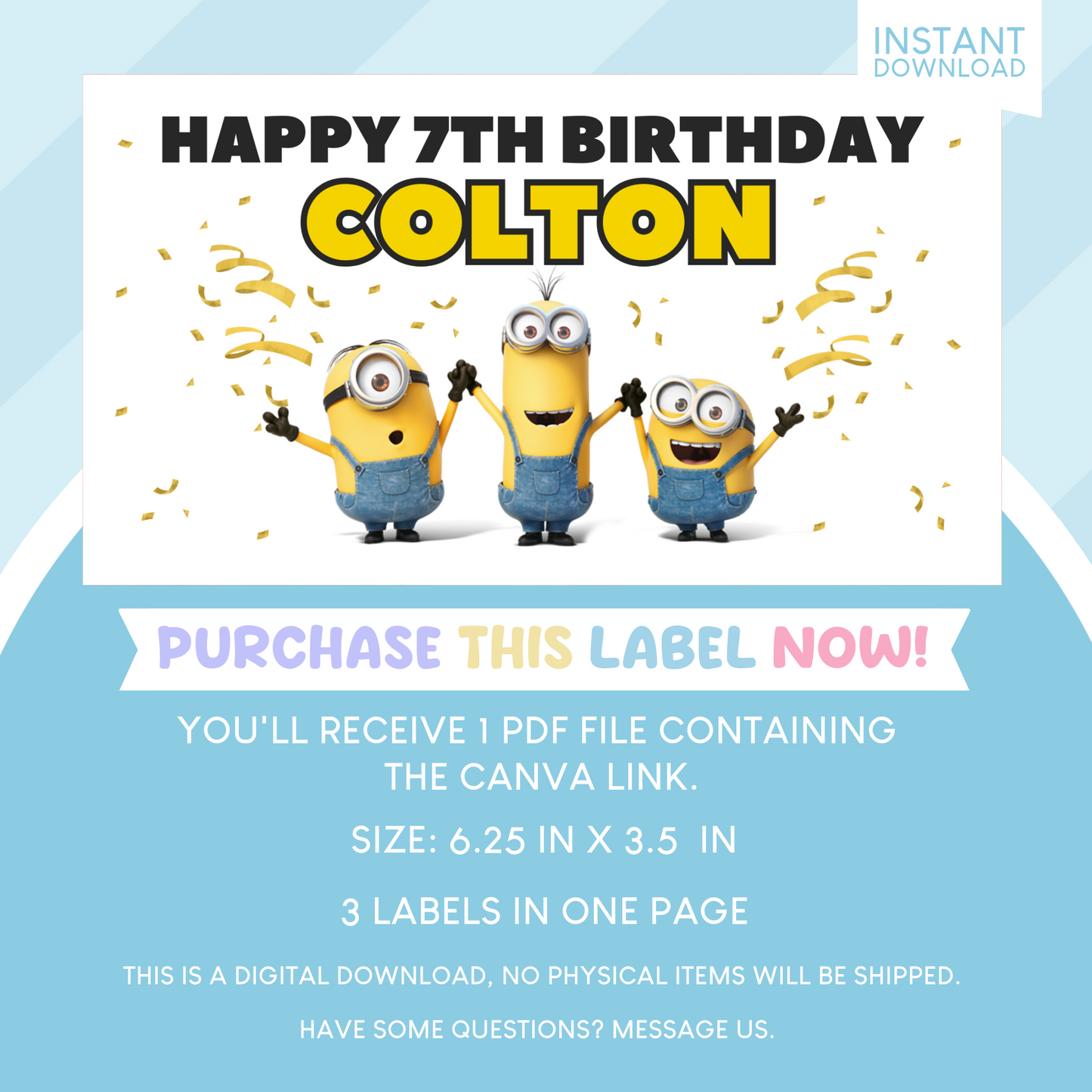 Minions Birthday Party Gable Box