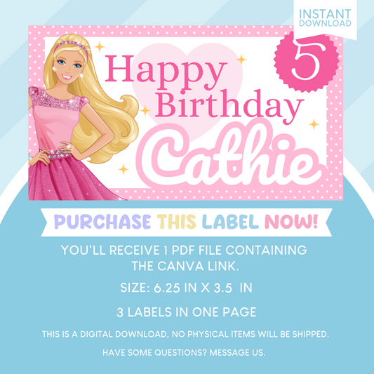 Barbie Birthday Party Gable Box