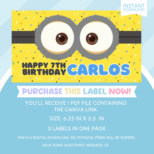 Minions Birthday Party Gable Box