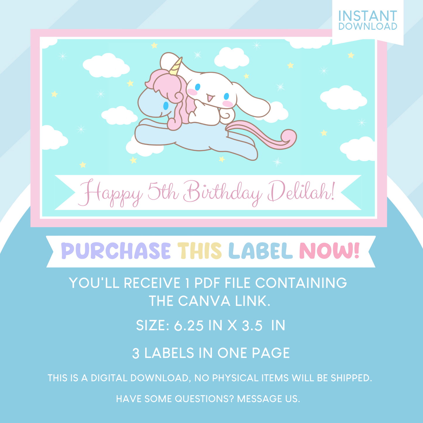 Cinnamoroll Birthday Party Gable Box