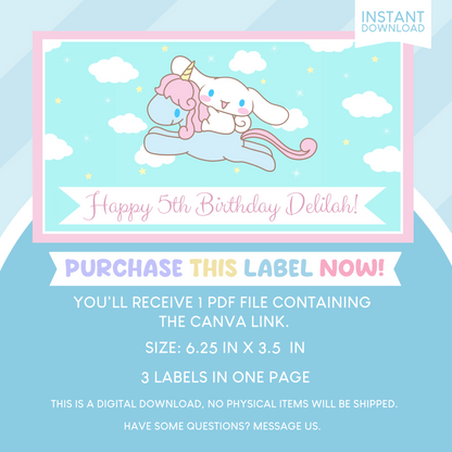 Cinnamoroll Birthday Party Gable Box