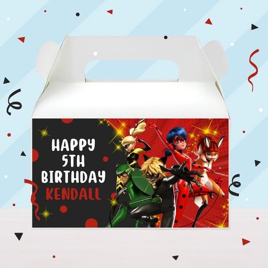 Miraculous Ladybug Birthday Party Gable Box