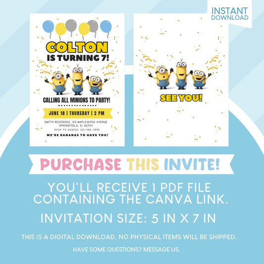 Minions Birthday Party Invitation