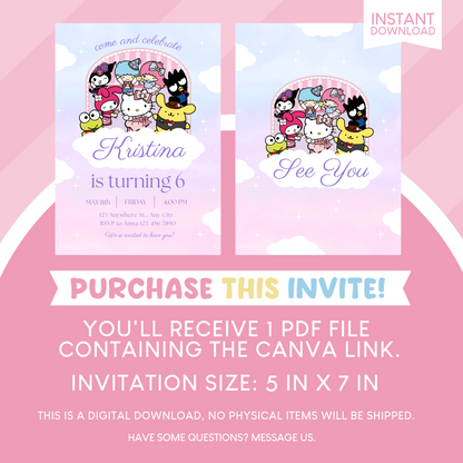 Sanrio Birthday Party Invitation