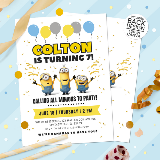 Minions Birthday Party Invitation