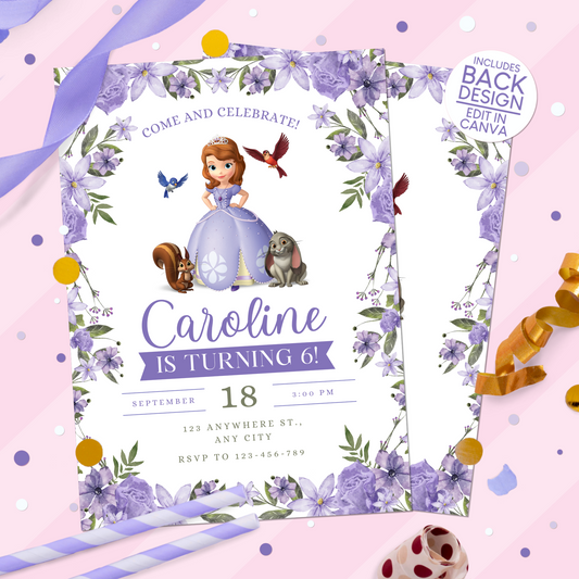 Sofia the First Birthday Party Invitation