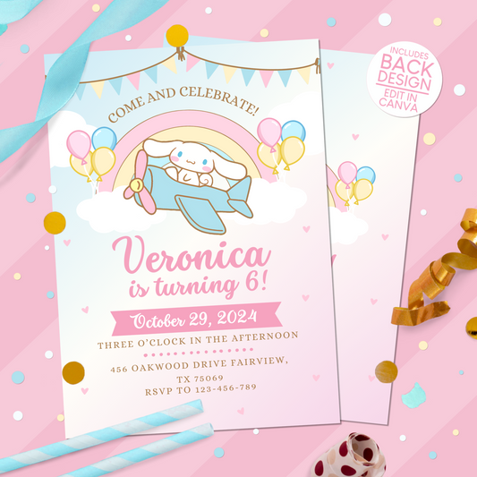 Cinnamoroll Birthday Party Invitation