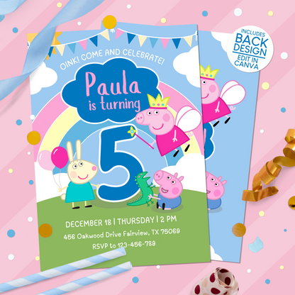 Peppa Pig Birthday Party Invitation