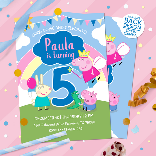 Peppa Pig Birthday Party Invitation