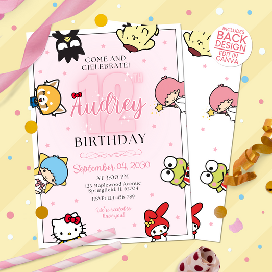 Sanrio Birthday Party Invitation