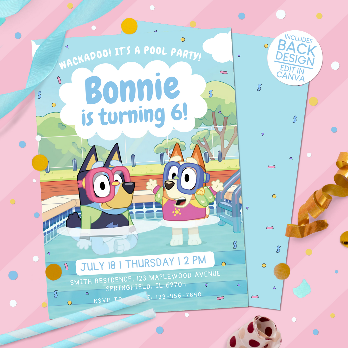 Bluey Birthday Party Invitation