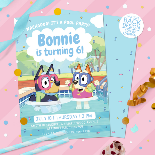 Bluey Birthday Party Invitation