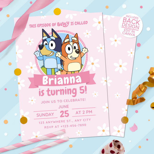 Bluey Birthday Party Invitation