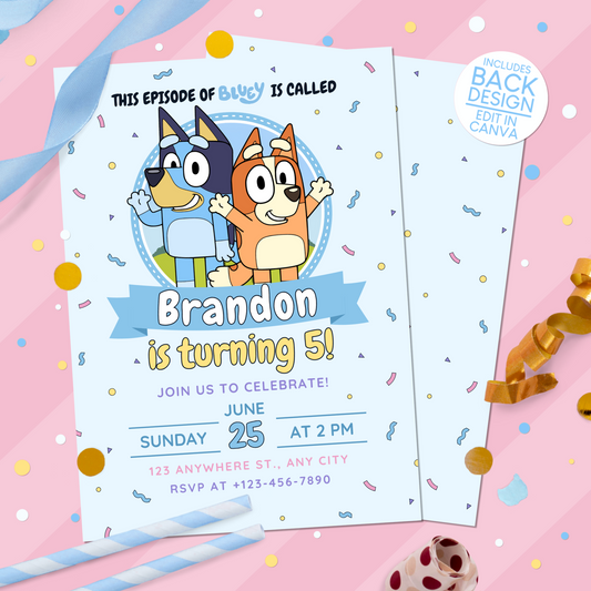 Bluey Birthday Party Invitation