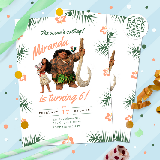 Moana Birthday Party Invitation