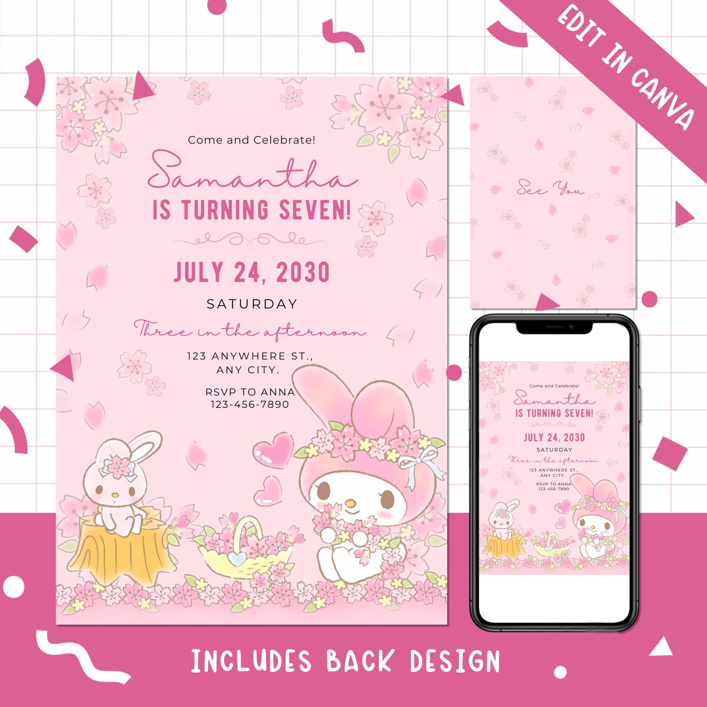 My Melody Birthday Party Invites