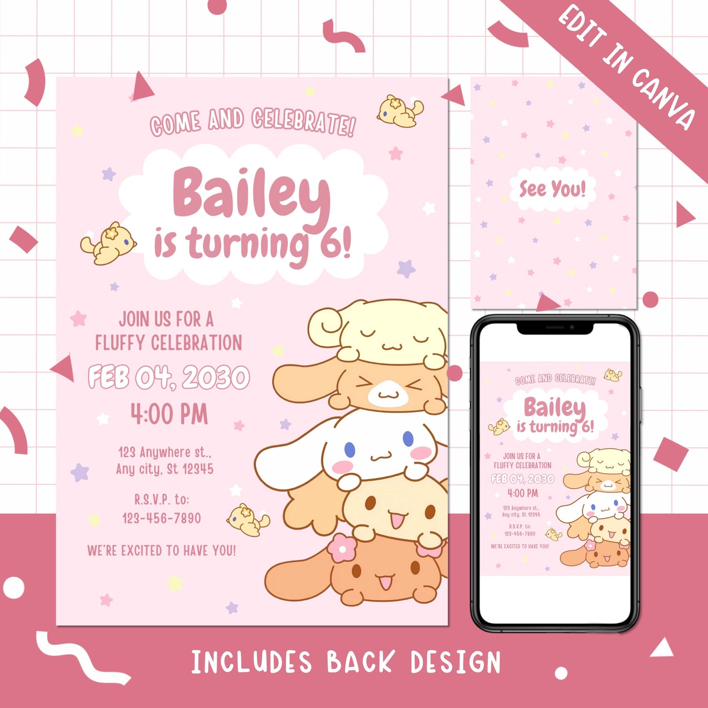 Sanrio Birthday Party Invites