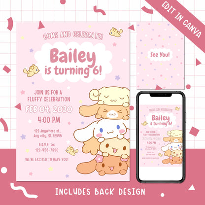 Sanrio Birthday Party Invites
