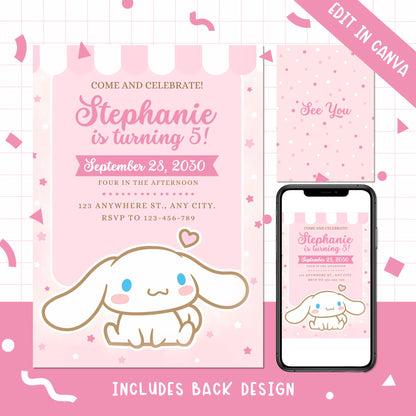Cinnamoroll Birthday Party Invites