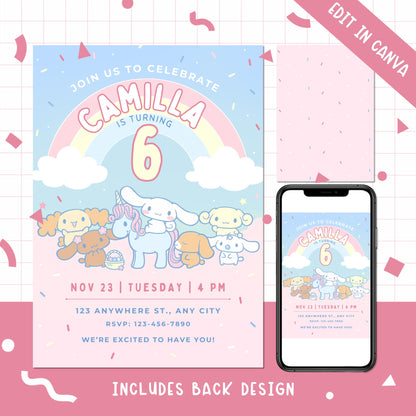 Sanrio Birthday Party Invites