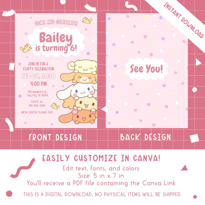 Sanrio Birthday Party Invites
