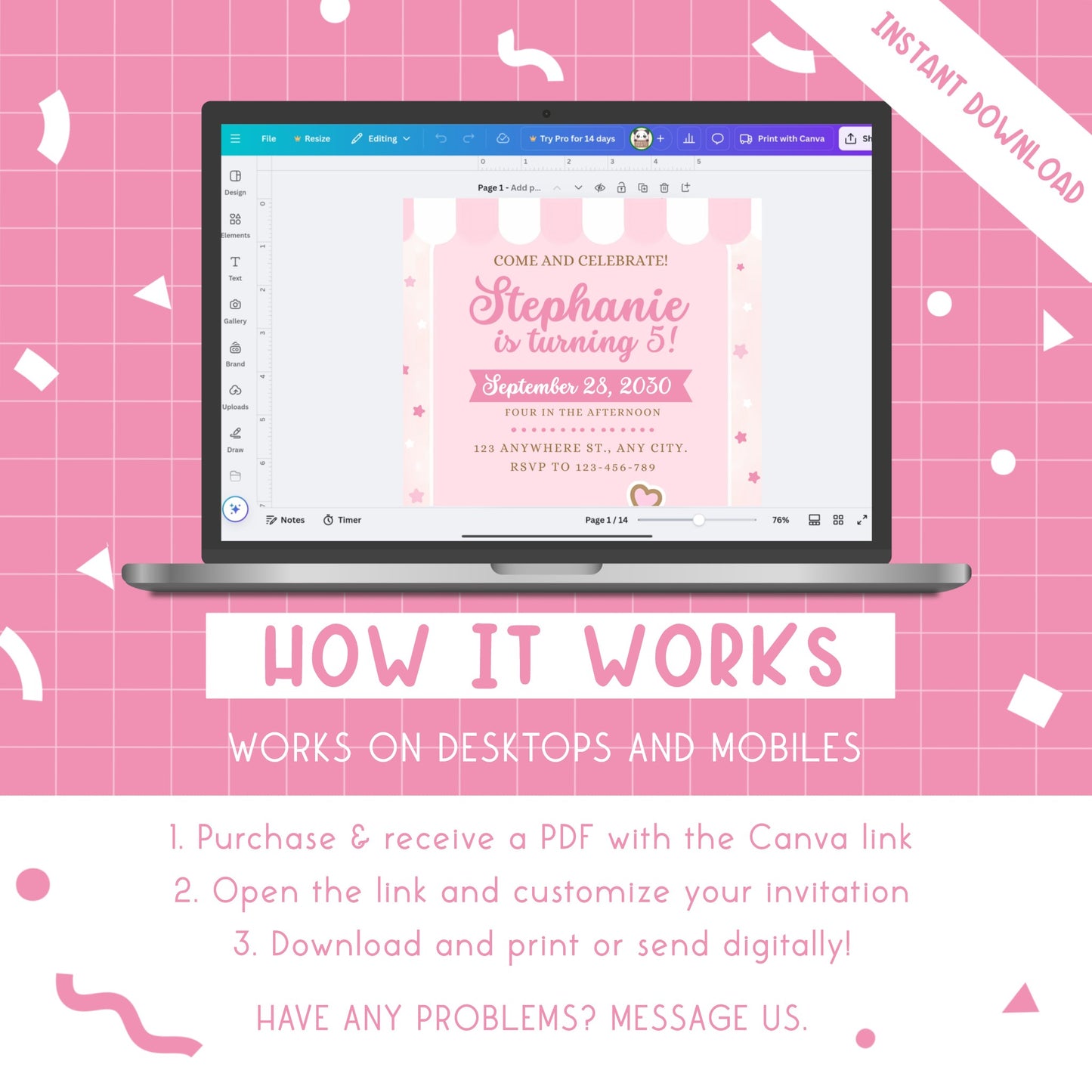 Cinnamoroll Birthday Party Invites