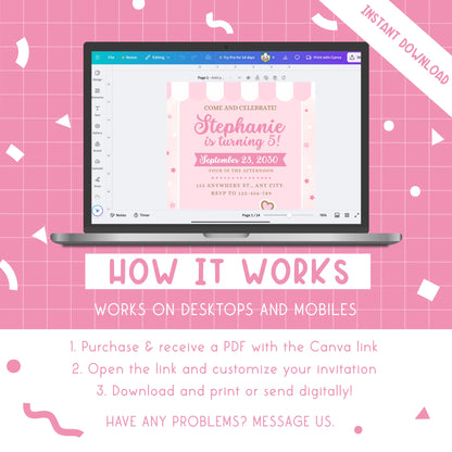 Cinnamoroll Birthday Party Invites