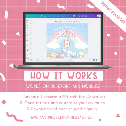 Sanrio Birthday Party Invites