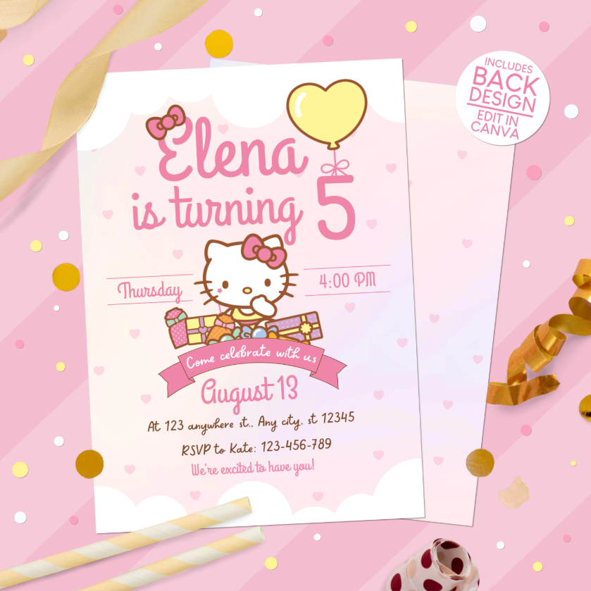 Hello Kitty Birthday Party Invitation