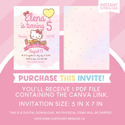 Hello Kitty Birthday Party Invitation