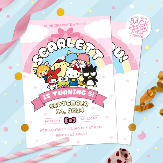 Sanrio Birthday Party Invitation