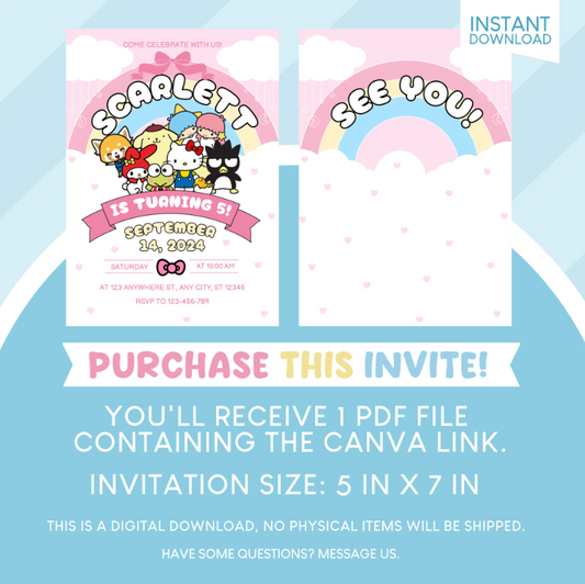 Sanrio Birthday Party Invitation