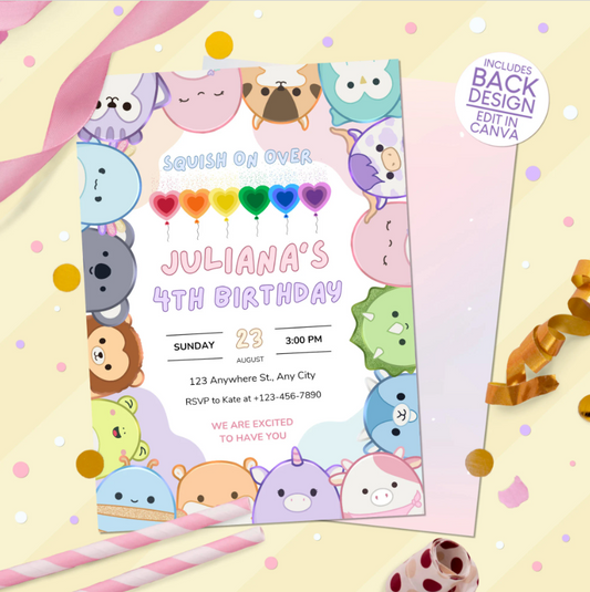 Squishmallows Birthday Party Invitation