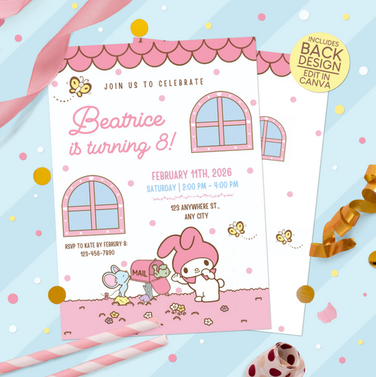 My Melody Birthday Party Invitation