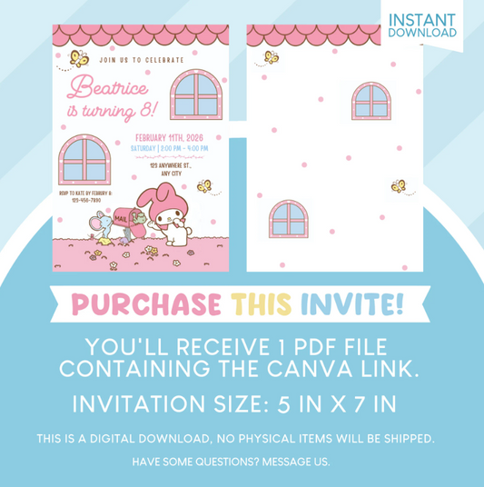 My Melody Birthday Party Invitation