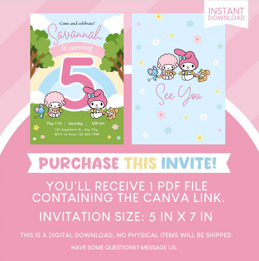 My Melody Birthday Party Invitation