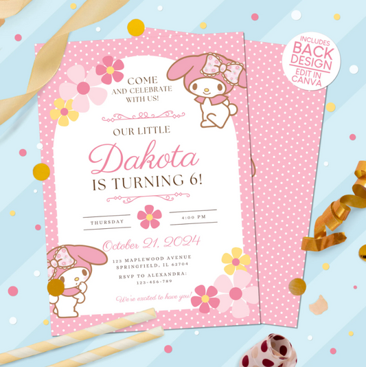 My Melody Birthday Party Invitation