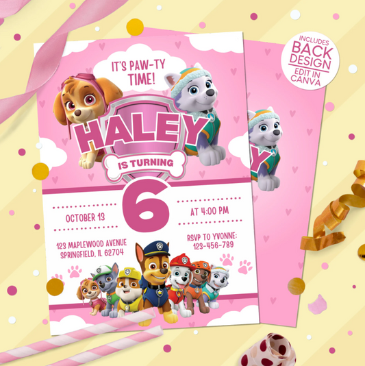 Paw Patrol Birthday Party Invitation
