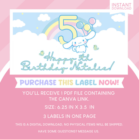 Cinnamoroll Birthday Party Gable Box