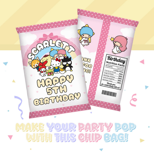Sanrio Birthday Party Favor Chip Bag