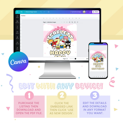 Sanrio Birthday Party Favor Chip Bag