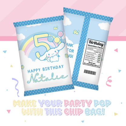 Cinnamoroll Birthday Party Favor Chip Bag